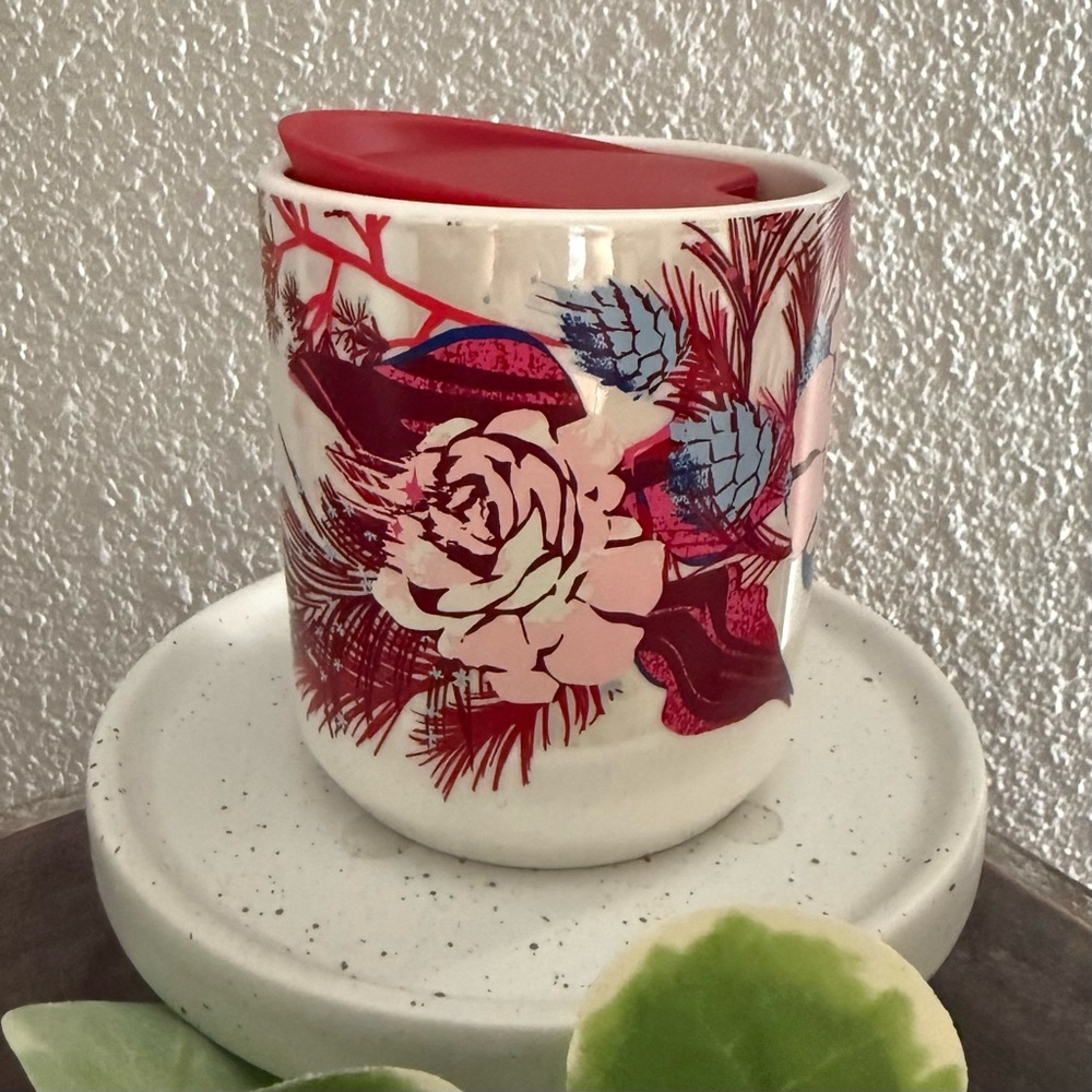 Starbucks Holiday Pink Rose Ceramic Mug